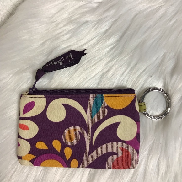 Vera Bradley Purple and Green Patterned ID/Card Wallet - Picture 2 of 3